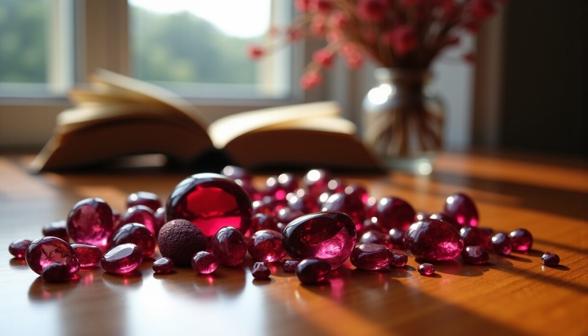 Couleurs du grenat : explorer ses teintes et leurs symboliques