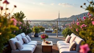 Créer une terrasse cosy et sophistiquée inspirée des rooftops d'hôtels de luxe